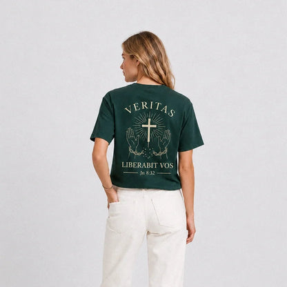 Diseño La verdad os hará libres en camiseta Juan 8:32